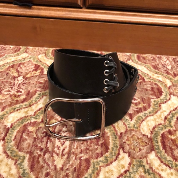 COACH BLACK LEATHER BELT - Picture 1 of 8
